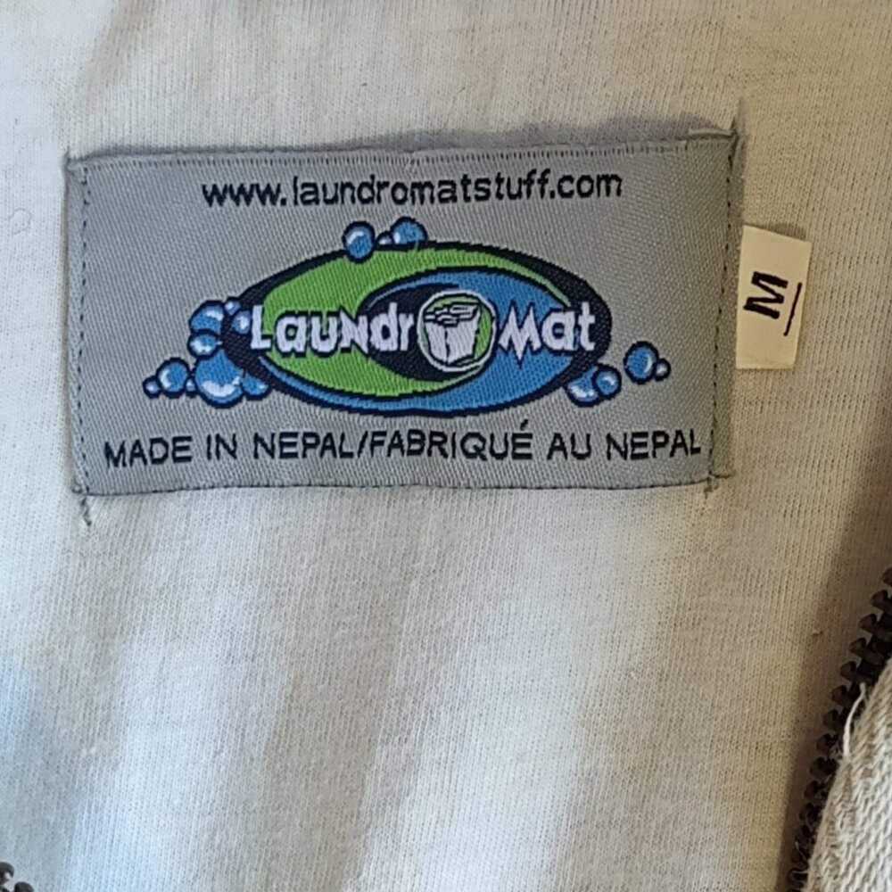 Laundromat Nepal 100% Wool Striped Hooded Sweater Jacket Full Zip Women Medium - Picture 5 of 12